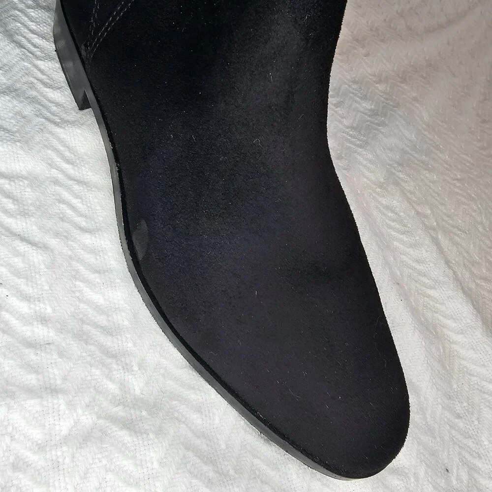 Ann Taylor Carlene Suede OTK Over The Knee 1” Low Heel Boot 9 Black